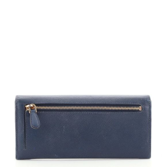 Prada Continental Wallet Saffiano Leather Long Blue - Picture 3 of 8
